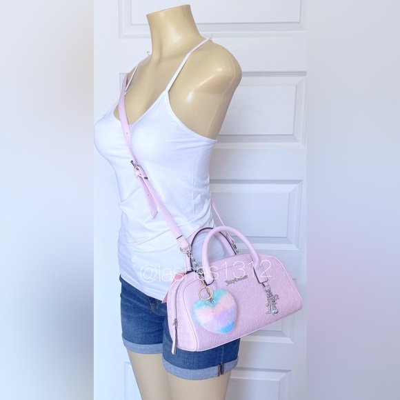 JUICY COUTURE Bag Lucky Charms Satchel & Small Zip Around Wallet Set - Pink - Picture 9 of 10